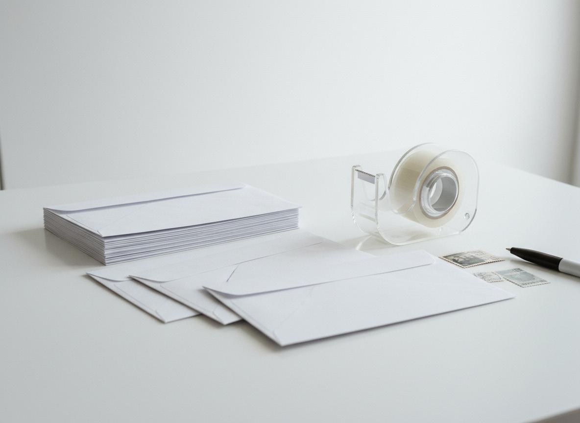 Envelopes and tape dispenser