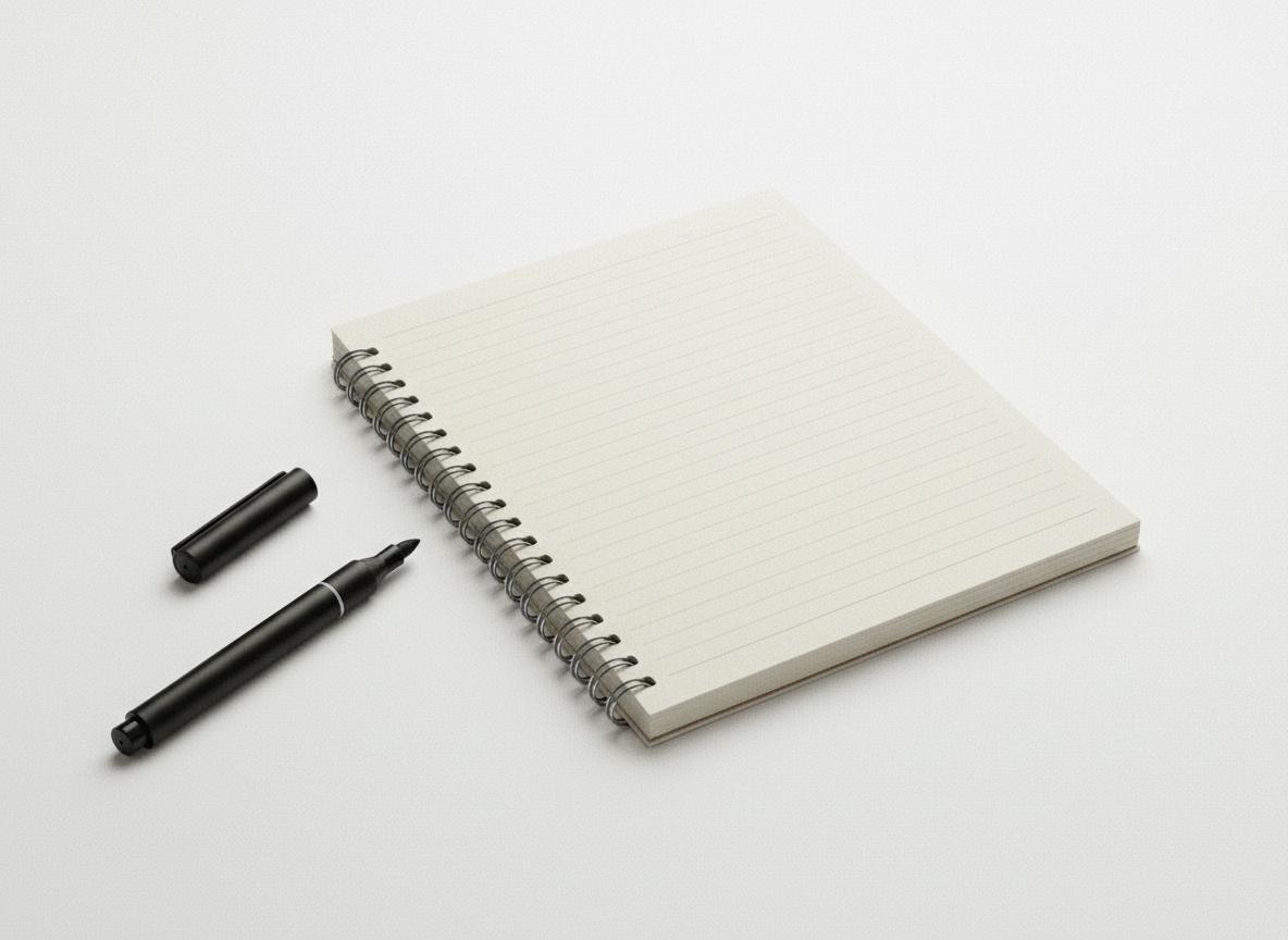 Spiral notebook and marker